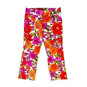 Floral Print Spring Capri Pants